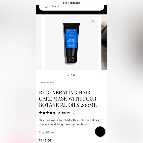 SISLEY REGENERATING HAIR CARE MASK WITH FOUR BOTANICAL OILS 30ml - Picture 2 of 3